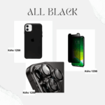 All Black - Silicone Case + Lens Protector + Screen Protector