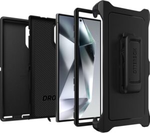 OtterBox Samsung Galaxy S Ultra Defender Series Case - Black, Rugged & Durable, with Port Protection, Includes Holster Clip Kickstand